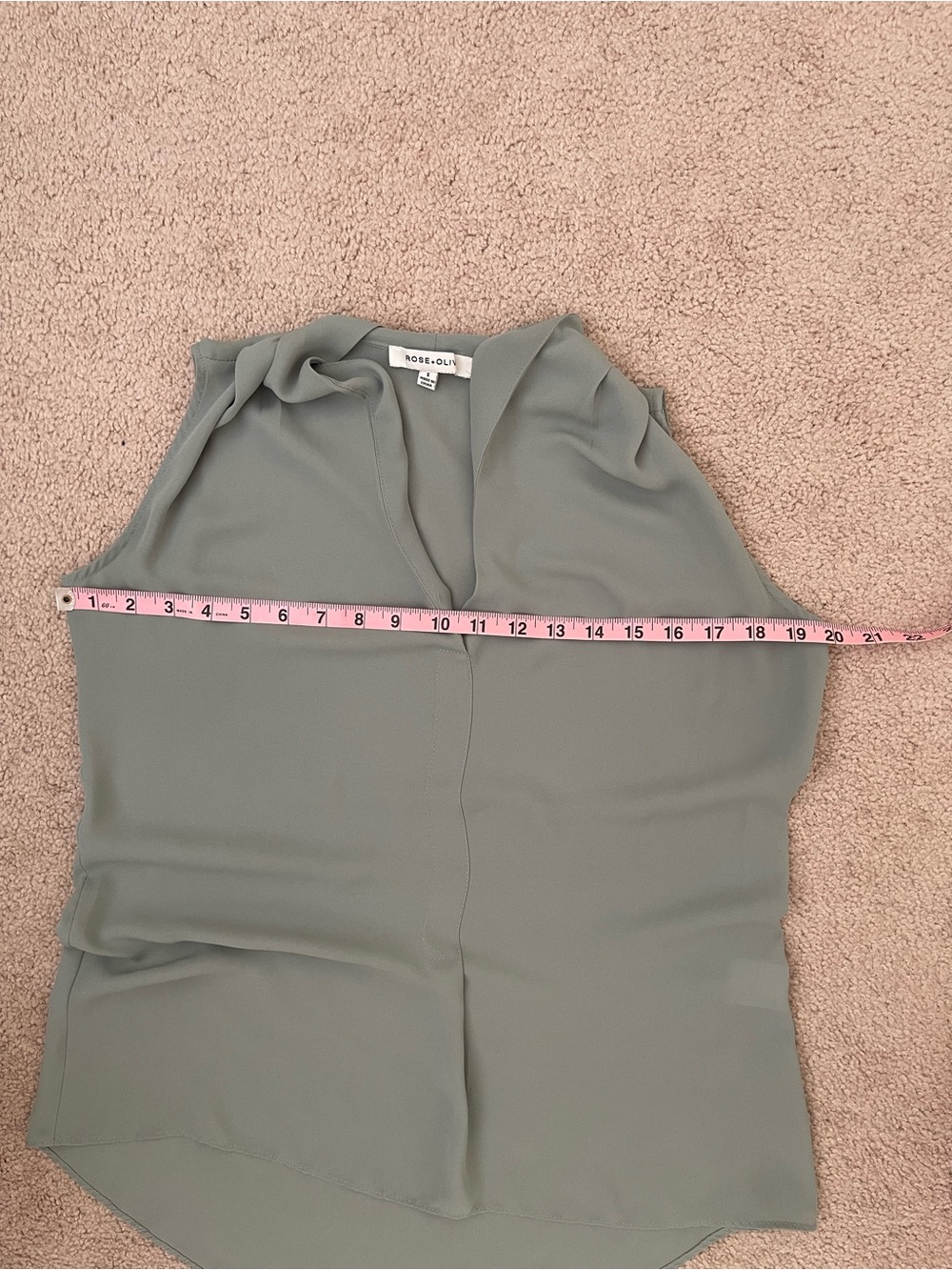 Rose & Olive Sleeveless V-Neck Camisole in Sage - Picture 6 of 10